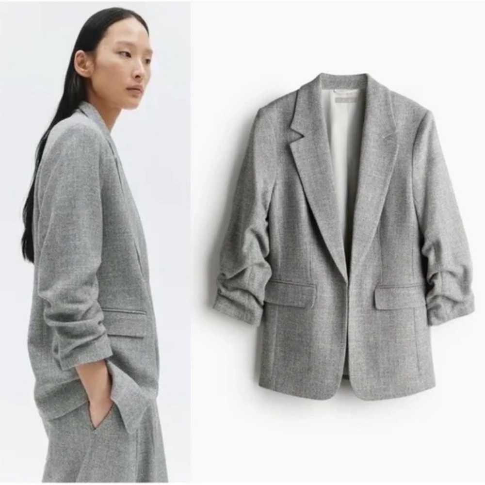 NWT H&M Gray Textured Women's Tailored Blazer Size XS